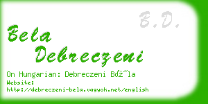 bela debreczeni business card